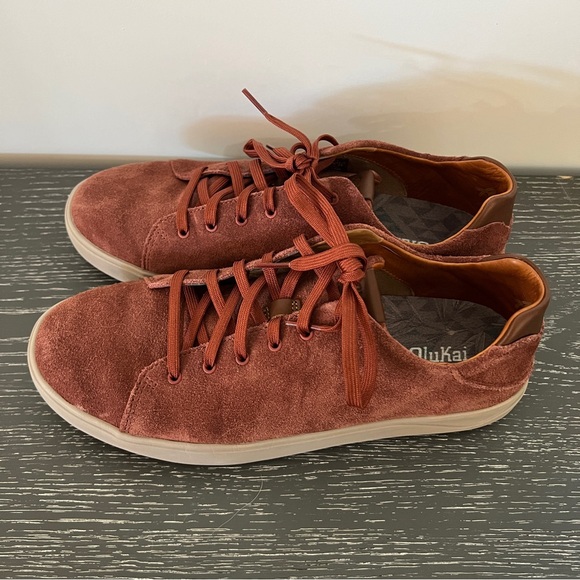 Men’s Size 10 Olukai Sneakers Rust Colored Suede Leather *Used* - Picture 3 of 6